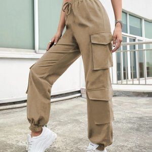 Womens Combat Cargo Multi-Pocket Trousers Pants Bottom